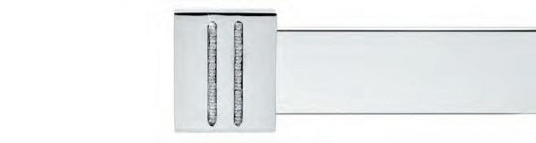 Ponteira retangular cromada com strass Amazon