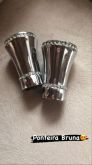 Ponteira Bruna  cromada com strass 28 mm